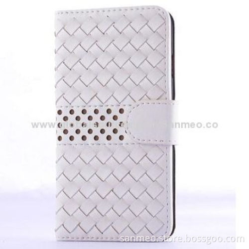Braid Leather Mobile Phone Case for iPhone 5/6, Perfectly Fits the Shape, with Wallet & HolderNew